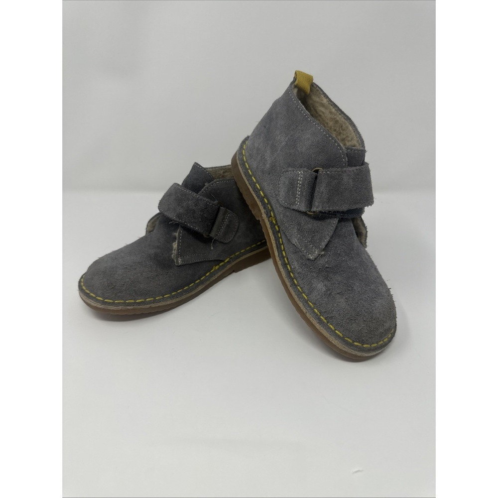 NWOT Mini Boden Blue Gray Suede Kids Ankle‎ Boots - Size 32